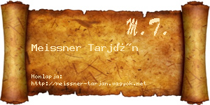 Meissner Tarján névjegykártya